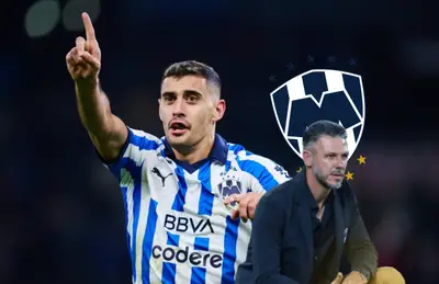 Germán Berterame festejando y Martín Demichelis/Foto El Gambetero.