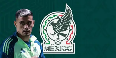 Germán Berterame junto al escudo de la Selección Mexicana / FOTO BOLAVIP