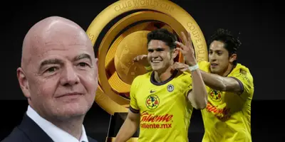 Gianni Infantino junto a futbolistas del América / FOTO ANIMAL POLÍTICO