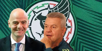Gianni Infantino junto a Javier Aguirre / FOTO EL UNIVERSAL