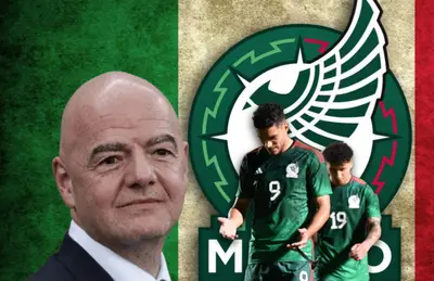 Gianni Infantino y jugadores de Selección Mexicana/Foto AP Noticias.