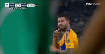Gignac celebrando tras gol. Captura de TUDN