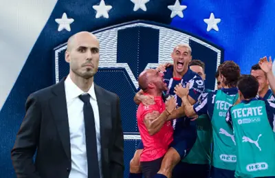 Guido Pizarro y jugadores de Monterrey celebrando/ Foto Rayados.