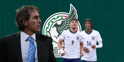 Guillermo Almada junto a futbolistas de Inglaterra / FOTO MARCA