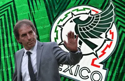 Guillermo Almada saludando y logo de Selección/Foto ADN 40.