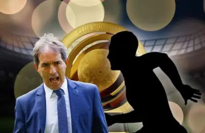 Guillermo Almada y silueta de futbolista/Foto TV Azteca.