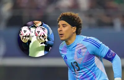 Guillermo Ochoa e imagen de portero recortado/Foto AP.