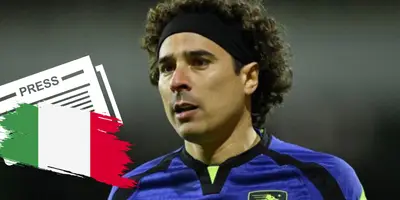 Guillermo Ochoa en partido con Salernitana. Foto: Récord.