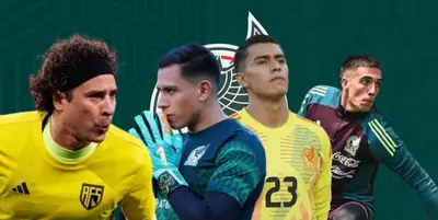 Guillermo Ochoa junto a Luis Malagón, Raúl Rangel y Álex Padilla / FOTO BOLAVIP