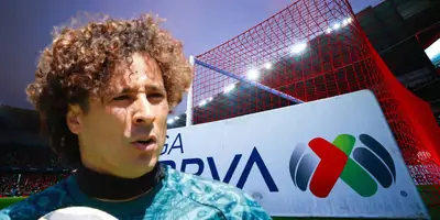 Guillermo Ochoa junto al logo de la Liga MX / FOTO JUAN FÚTBOL