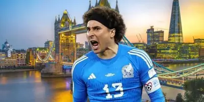 Guillermo Ochoa y al fondo una foto de Londres / Foto Getty