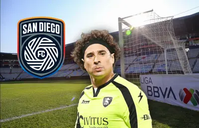 Guillermo Ochoa y escudo del San Diego FC/ Foto De10.
