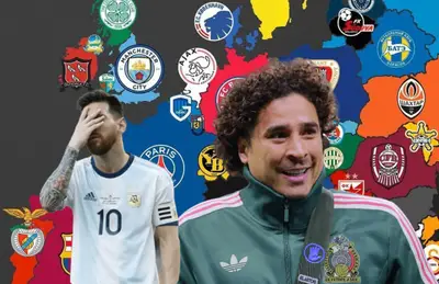 Guillermo Ochoa y Lionel Messi/ Foto Goal.com