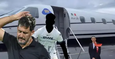 Gustavo Lema y jugador incógnito de Pumas / FOTO FACEBOOK