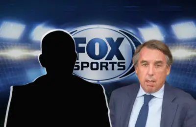 Gustavo Mendoza en forma de sombra y Emilio Azcárraga/Foto Sean Garfinkel.