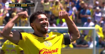 Henry celebrando gol del América. Captura de TUDN.