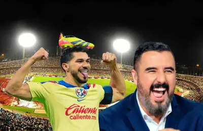 Henry Martín celebrando y Álvaro Morales riendo/ Foto UNAM global.