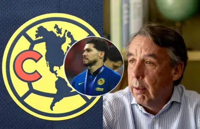 Henry Martín, Emilio Azcárraga y escudo del América/Foto Perfil.