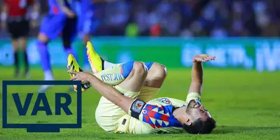 Henry Martín tras pisotón de Rotondi. Foto: Fútbol Total