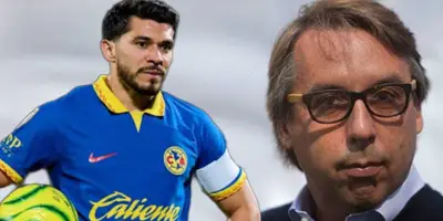 Henry Martín y a lado Emilio Azcárraga, dueño del Club América / Foto Proceso
