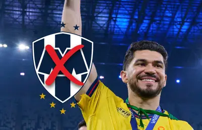 Henry Martín y escudo de Monterrey con cruz en medio/Foto ESTO.