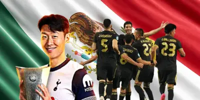Heung-Min Son junto a futbolistas del Tri / FOTO RÉCORD