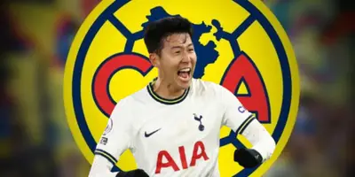Heung min Son junto al escudo del América / FOTO VAVEL