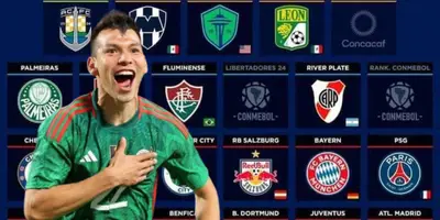 Hirving Lozano junto a clubes que jugarán el Mundial de Clubes / FOTO JUAN FÚTBOL