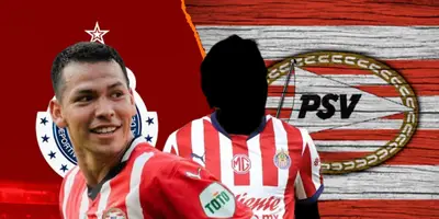 Hirving Lozano junto a futbolista incógnito de Chivas / FOTO MARCA
