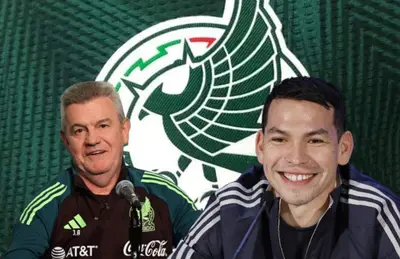 Hirving Lozano y Javier Aguirre/Foto Mediotiempo.
