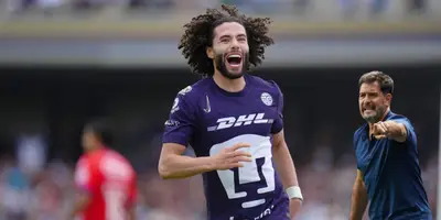 Huerta vs San Luis, celebrando gol. Foto: ESPN