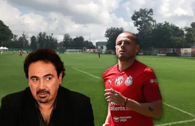 Hugo Sánchez viendo de reojo y Javier Hernández/Foto ESPN.