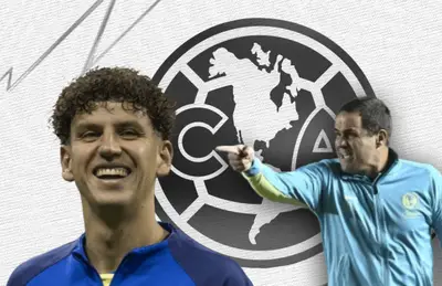 Igor Lichnovsky y André Jardine señalandolo/Foto Club América.