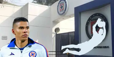 Instalaciones de Cruz Azul por fuera. Foto. Fútbol Total, con Mier al frente