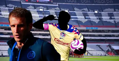 Iván Alonso junto a futbolista incógnito del América / FOTO ENFOQUE NOTICIAS