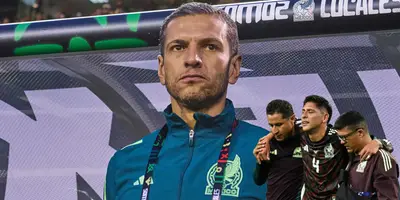 Jaime Lozano en el banquillo en partido con el Tri. Foto: Diario AS