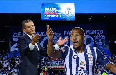 Jaime Lozano y Salomón Rondón/Foto Pachuca.