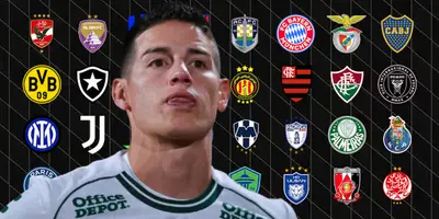 James Rodríguez junto a equipos participantes del Mundial de Clubes / FOTO GETTY IMAGES