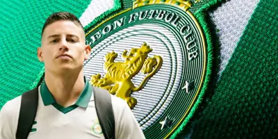 James Rodríguez junto al escudo del León / FOTO ANTENA 2