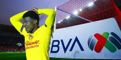 Javairo Dilrosun junto a cartel de la Liga MX / FOTO AMÉRICA Y YA