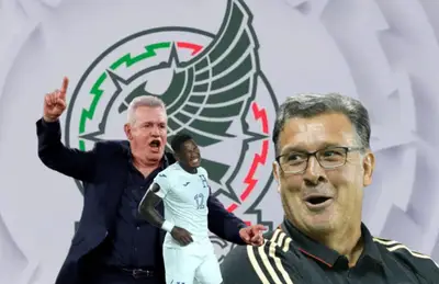 Javier Aguirre gustoso, jugador de Honduras lamentándose y Gerardo Martino/ Foto La Nota Zacatecas.