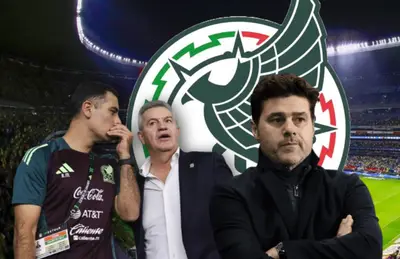 Javier Aguirre hablando con Rafael Márquez y Mauricio Pochettino/Foto TV Azteca.