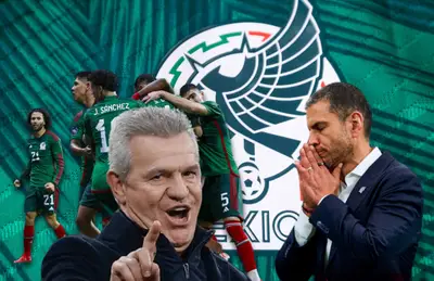 Javier Aguirre, jugadores de México y Jamie Lozano/Foto Mi Selección.