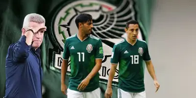 Javier Aguirre junto a Carlos Vela y Andrés Guardado / FOTO EL FINANCIERO