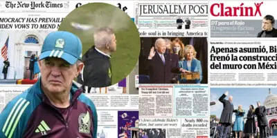 Javier Aguirre junto a diarios internacionales