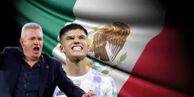 Javier Aguirre junto a futbolista argentino / FOTO X