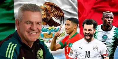 Javier Aguirre junto a futbolistas africanos / FOTO PUBLIMETRO