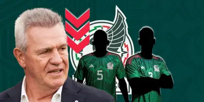 Javier Aguirre junto a futbolistas incógnitos del Tri
