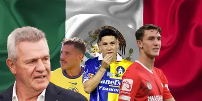 Javier Aguirre junto a Jonathan dos Santos, Óscar Macías y Marcel Ruiz / FOTO PSN NOTICIAS