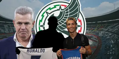Javier Aguirre junto a jugador incógnito y Cristian Ronaldo / FOTO EL UNIVERSAL